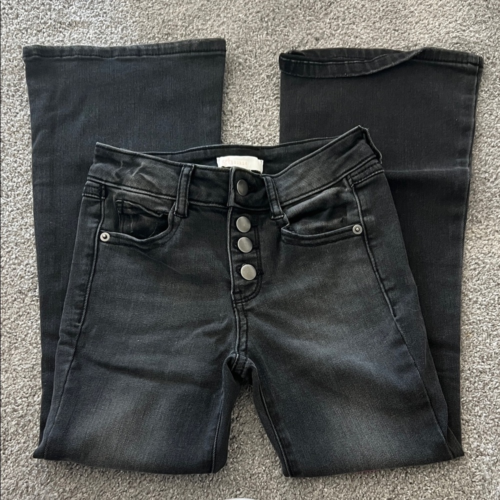 GB Girls Charcoal Button-Up Jeans bin 4